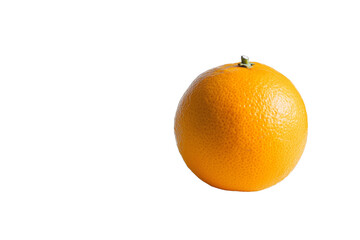 Fresh orange fruit on a white isolated background, showcasing its vibrant color and textured skin.