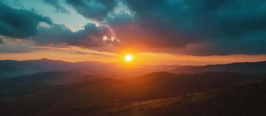 Fototapeta premium Sunset Over Mountains