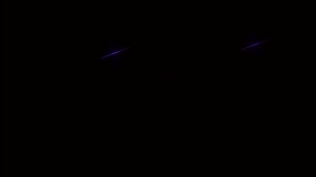 Animation purple meteor shower on black background.