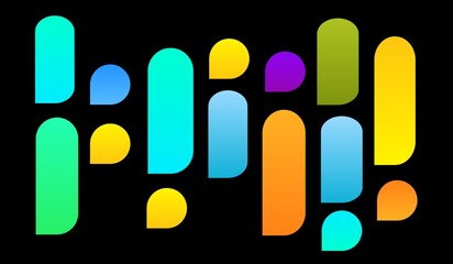 abstract Black background, colorful geometric seemless pattern.