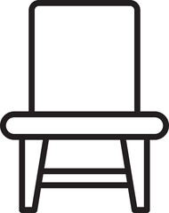 Chair Front View Line Icon