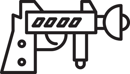 Futuristic Ray Gun Icon Line Art