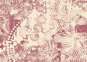 Background with glitch distorted grunge textures . grunge background texture with halftone dots, glitched shapes, textures and lines .Screen print vector background with grunge textured surface.