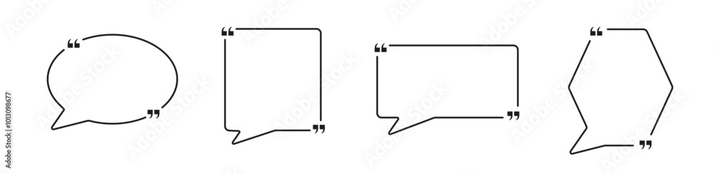 Poster black set of quote frame without information. empty borders for definition and citation outline.