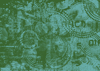 Background with glitch distorted grunge textures . grunge background texture with halftone dots, glitched shapes, textures and lines .Screen print vector background with grunge textured surface.