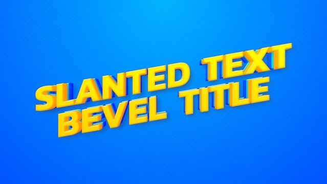 Bevel Slanted Text Cartoon Bump Title Intro