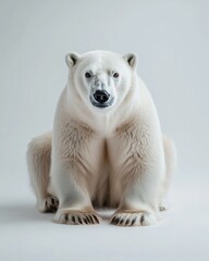 Fototapeta premium the Polar Bears, portrait view, white copy space on right, Isolated on white Background
