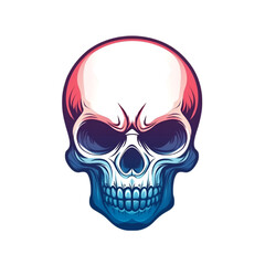 Fototapeta premium Skull Logo, Minimalist Vector Design, Isolated on White Background, Icon and Emblem Concept