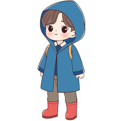 child in raincoat