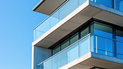 Modern Architecture: Glass Balconies and Concrete