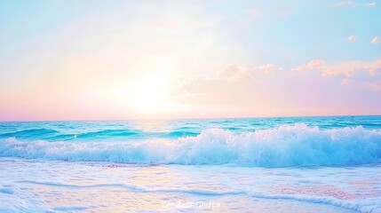 Fototapeta premium Ocean Sunset Waves