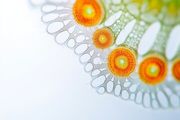 Mystic portrait of Coccolithophore Phytoplankton in studio, copy space on right side, isolated on white background