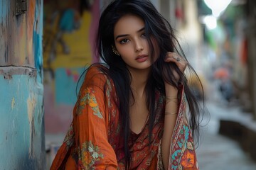 Naklejka premium Indian street fashion