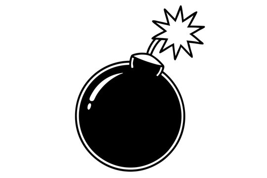 recommend clip art: vector illustration of a bomb icon with a burning wick