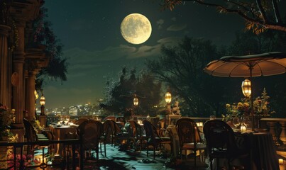 Jazz age soirÃ©e under the moonlight, 4K hyperrealistic photo