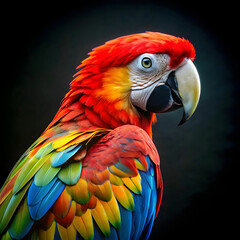 Obraz premium a colorful parrot with a black background