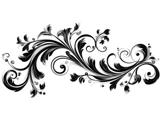 Baroque Ornate Scroll, Vintage Vector Illustration, Isolated on White Background, Decorative and Classic Design Concept

