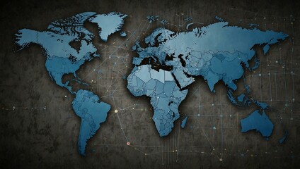 World map with fences between continents, symbolizing protectionism.