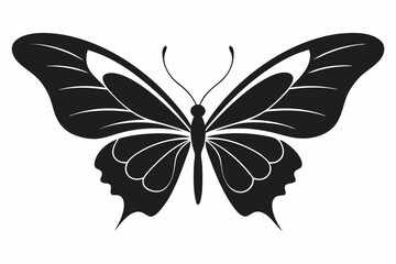 Fototapeta premium Discover a Butterfly Silhouette Vector Illustration – Icon, Line Art, Clipart for Logos and Designs.