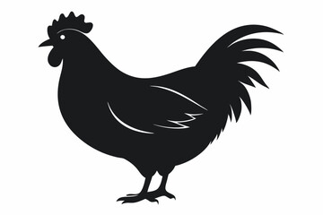 Cock silhouette vector illustration.