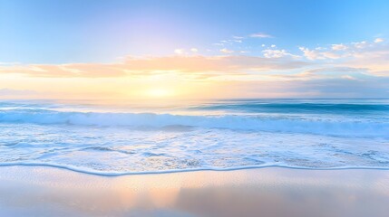 Fototapeta premium Ocean Waves Sunset Beach