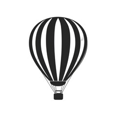 Fototapeta premium Hot Air Balloon Silhouette, Minimalist Vector Illustration, Isolated on White Background