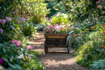 Garden cart with tools