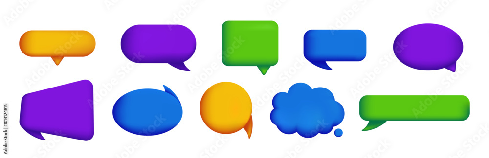 Poster colorful speech bubble for comments and review. the set of chatting, message and communications boxe