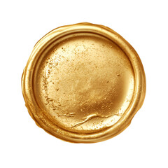 Elegant Gold Foil Wax Seal, Vector Illustration, Isolated on White Background

