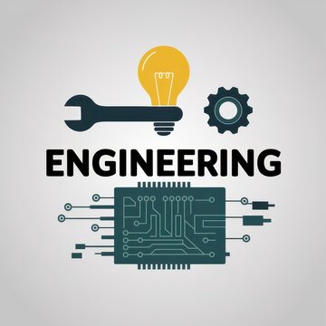 Engineering illustration banner for websites, flyer, marketing, brochure, cover, presentation, poster, 3d, printing, typography. Engineering Logo text background Wallpaper for Engineers