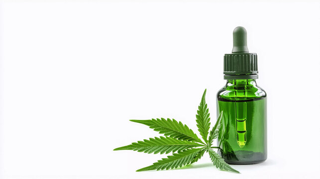 cbd oil bottle isolated on white background 