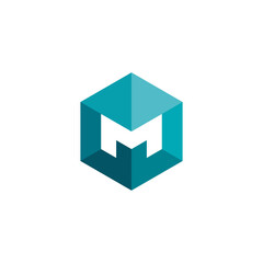 Hexagon Letter M Logo design vector template
