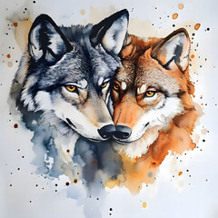 wolf in the snow. Generative AI