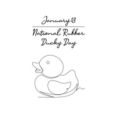 line art of National Rubber Ducky Day good for National Rubber Ducky Day celebrate. line art.