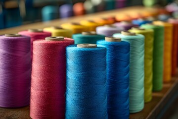 Thread spools stacked