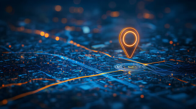 GPS tracking pulsing signal. A vehicle transmitting gps signal. Searching car location 