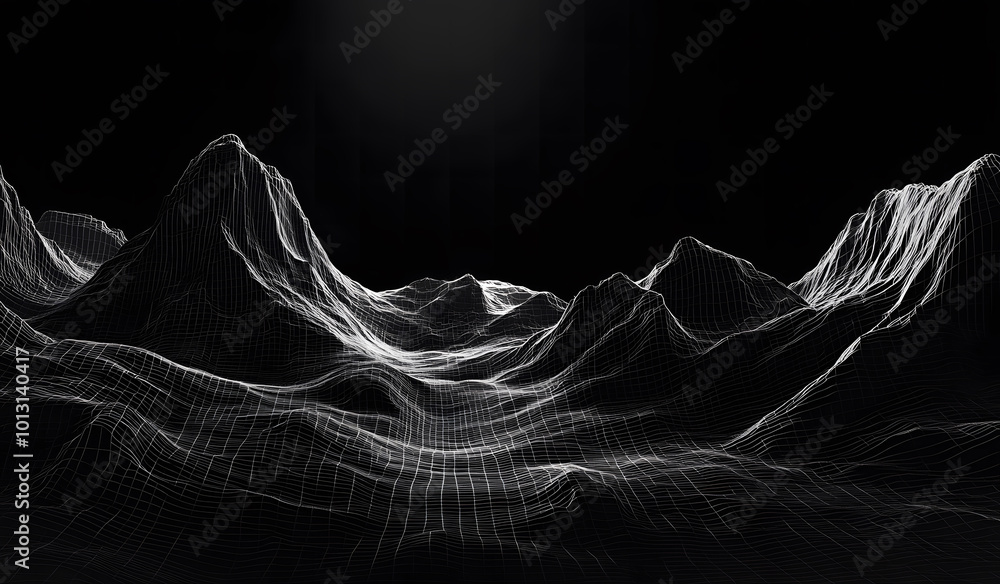 Poster black and metal plexus structure background design. connection concept design, 3d render illustratio