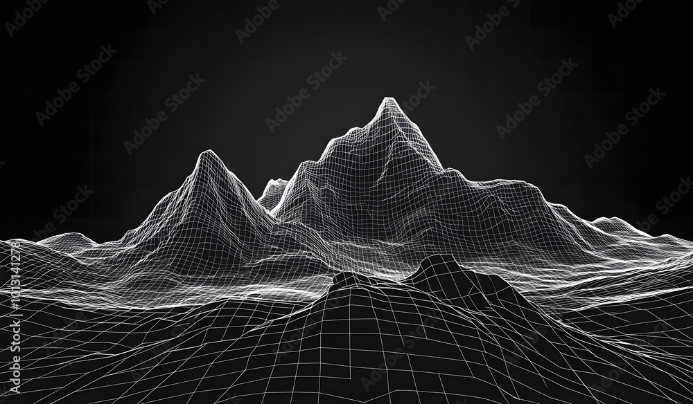 Poster black and metal plexus structure background design. connection concept design, 3d render illustratio