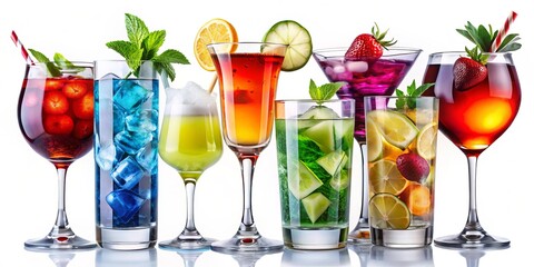 A stunning array of colorful cocktails in chic glasses provides the perfect inspiration for your next party and