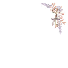 Obraz premium autumn illustration delicate flowers frames for texts and postcards