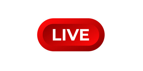 Online live stream logo. Red video broadcast icon.