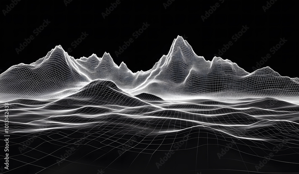Poster black and metal plexus structure background design. connection concept design, 3d render illustratio
