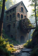 Obraz premium old mill in the forest
