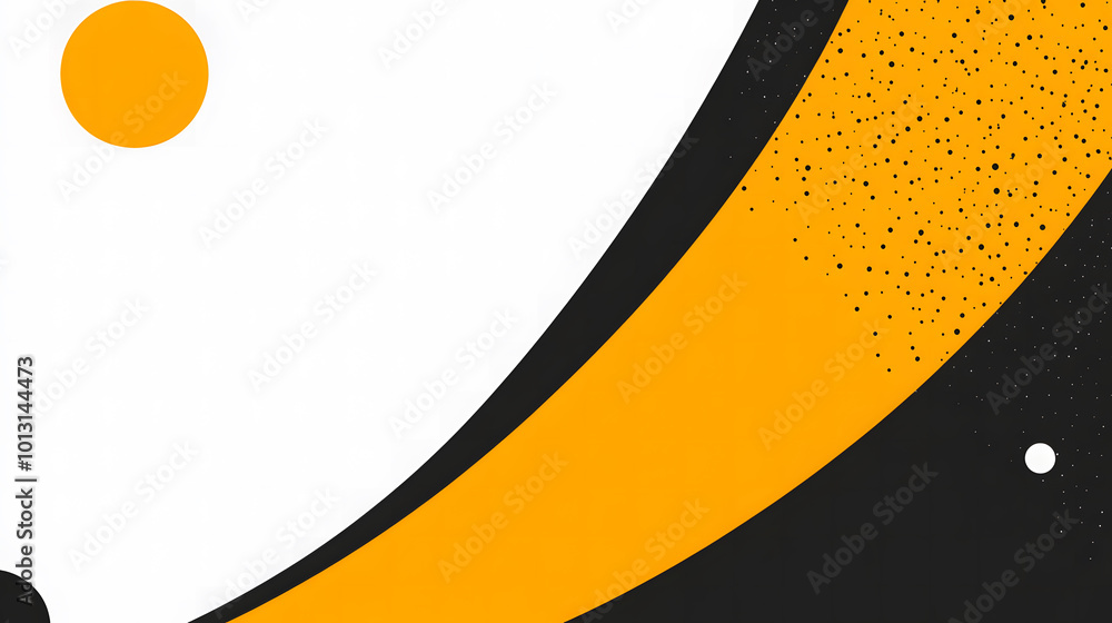 Aufkleber black and yellow background with white space for text design, simple vector graphic of a circular sh