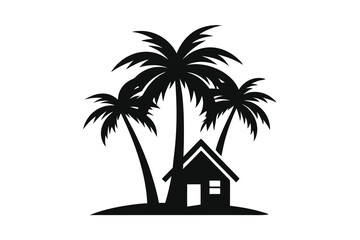 palm tree with home logo H.eps