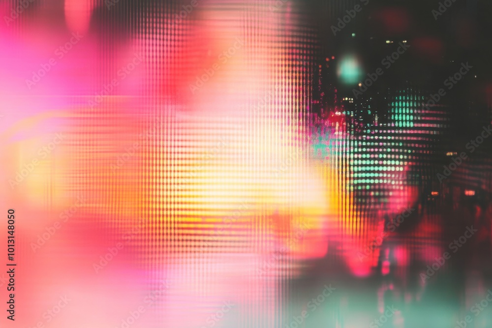 Poster abstract faded colorful gradient background. lively digital distortion texture featuring gentle hues