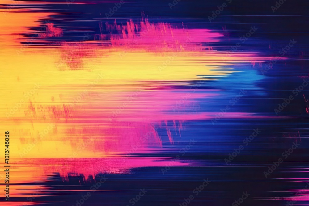 Poster abstract vibrant gradient background with distorted colors. soft textured digital noise pattern. ret