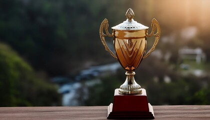 Trophy Celebration Signifying Winning and Achievement