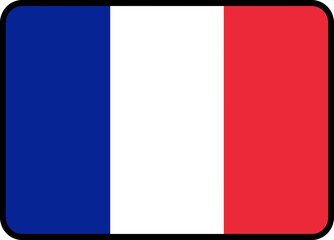 Naklejka premium FRANCE Flag Rounded Rectangle Icon