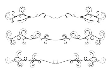 Calligraphy filigree lines Text dividers, vintage Flourishes decorative Scrolls wedding Ornate, fancy elegant page Separators design elements, Header Swirls menu cards Ornamental Border
